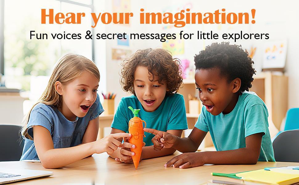 2pcs 60-Second Voice Recorder with Playback & Audio Recorder Pen - Cute Carrot-Shaped Recorder Device, Smooth-Writing Ballpoint Pen - Fun & Creative Gift for Kids, Students, Teachers