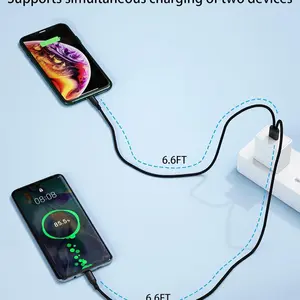 Super Fast Charging Data Cable, Dual Type-C Ports, Extended Splitter Line, One-To-Two Connector, Ideal for Multiple Devices