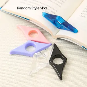 5pcs Acrylic Thumb Book Holder Press Bookmark, Multifunctional Portable Reading Aid, Prevents Books From Closing Automatically, Must-Have for Readers, Acrylic Material
