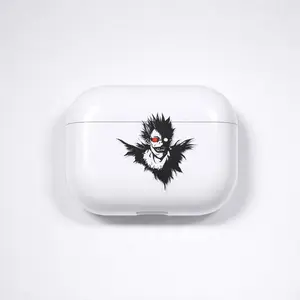 Shinigami "God of Death" Style AirPods Case – Minimalist Black & White Anime Aesthetic – Protective Cover for Apple Gen 1/2/3/4 & Pro (No Keychain)