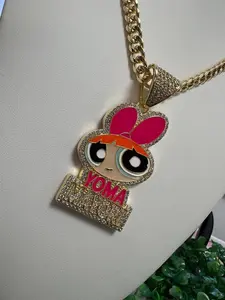 Powerfuff Girl Blossom Chain and Pendant Necklace Jewelry set