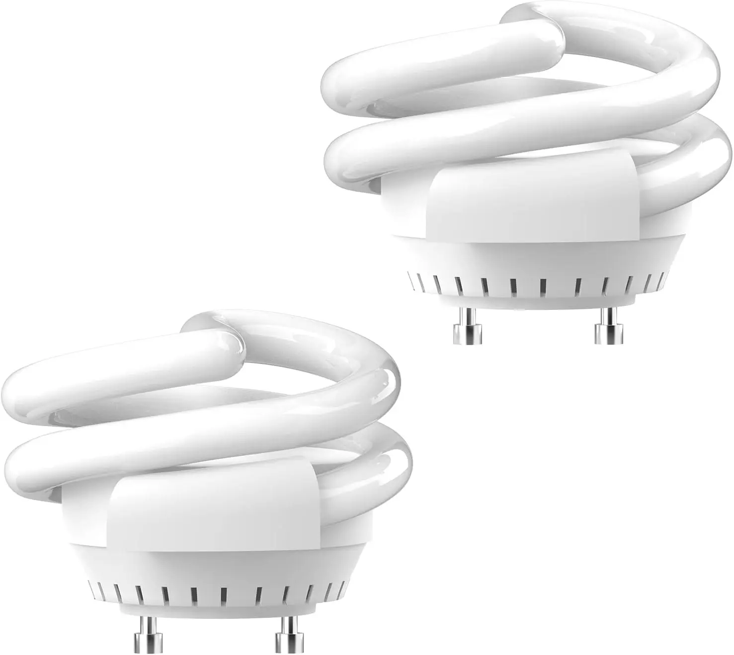 JACKYLED UL-Listed 13W T3 Spiral GU24 CFL Light Bulbs, 2700K Soft White 2 Prong Twist Lock Base Light Bulb, 1000 Lumen Compact Fluorescent Bulbs (2 Pack)