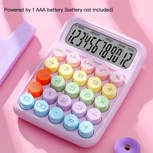 Cute Candy Color Mechanical Calculator, Large Buttons, Beautiful Design, Suitable for Office or School Use, Easy Operation, Portable