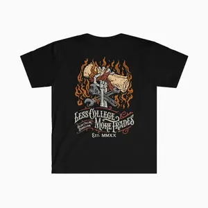 Less College, More Trades | Blue Collar Shirt | Lineman Shirt | Lineman Gift | Linewife | IBEW Shirt | Journeyman Lineman | Lineman Hat 9RSV