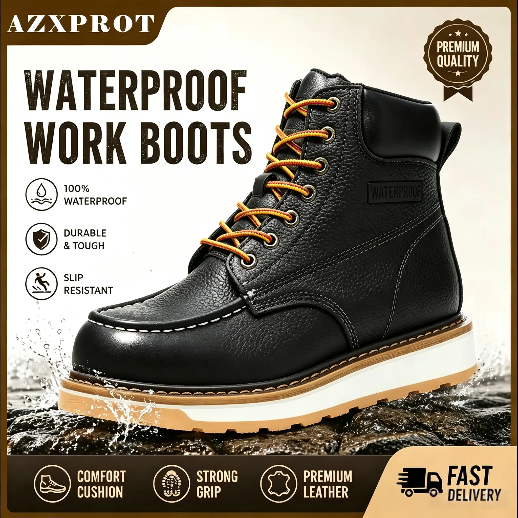 AZXPROT  Men's Boots Boots for Men Casual Boots Motorcycle Combat Ankle Dress Boots Mens