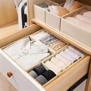 6 Packs Foldable Cloth Storage Box Closet Dresser Drawer Organizer Fabric Baskets Bins Containers Divider For Baby Clothes Underwear Bras Socks Lingerie Clothing Bedroom,Organizer,Organizer,Home Storage