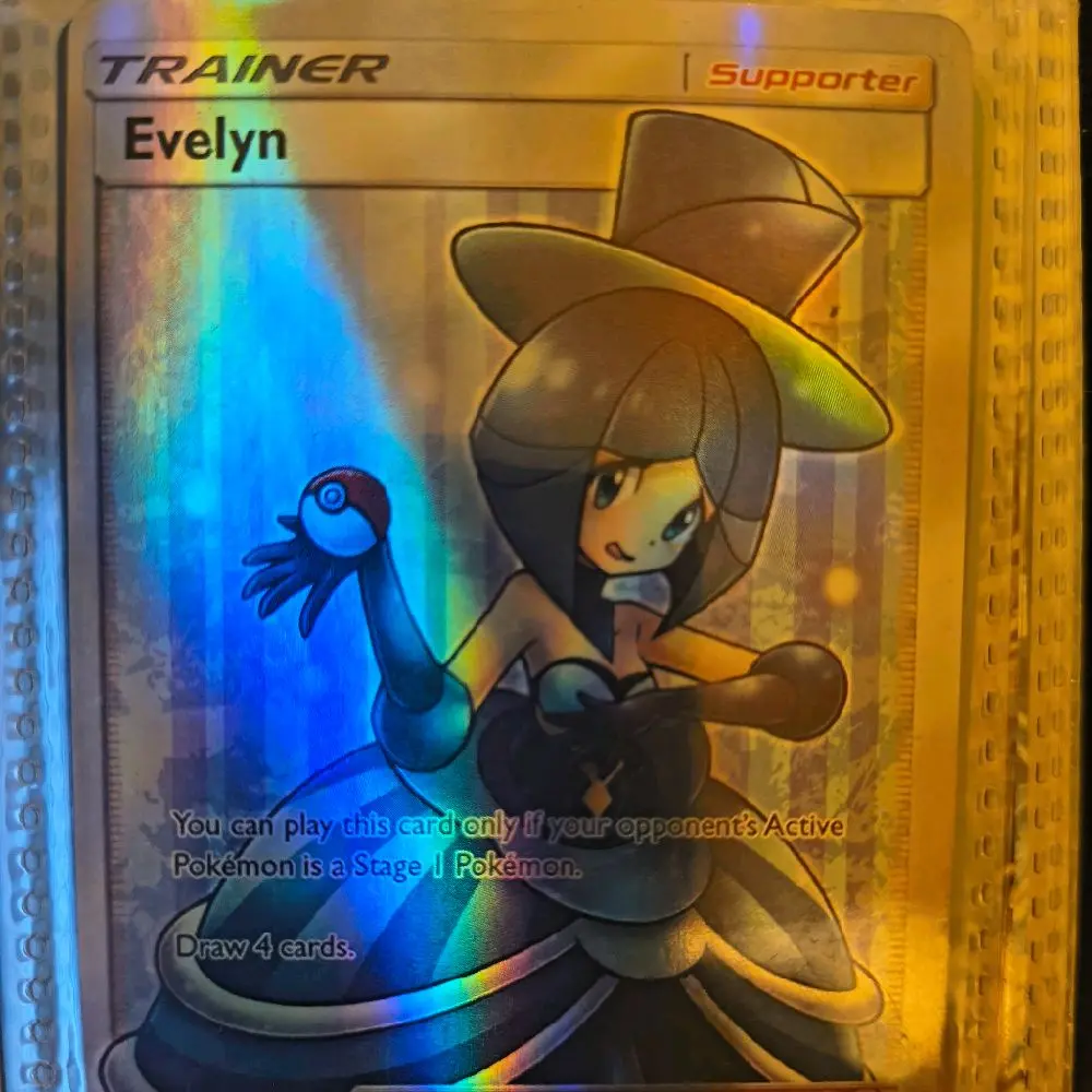 Evelyn Trainer Card - Supporter, Draw 4 Cards, Playable if Opponent's Active Pokémon is a Stage 1 Pokémon