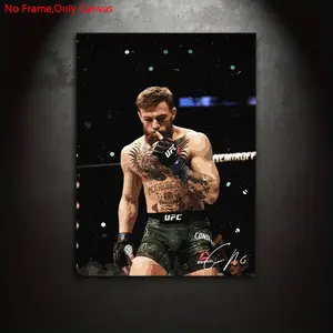 1 Piece/Set Frameless Canvas Painting Print Poster, Canvas Prints, Classic Realistic Street Fighting Pop Art, MMA Conor McGregor, Perfect Gift for Mixed Martial Arts Lovers, Ideal for Bedroom, Study, Office, Living Room, Indoor Decoration, Wall Decoration