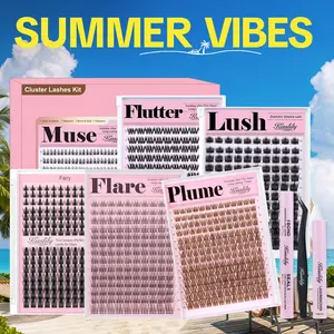 Hot Style Collection | Kisslily  Fairy, Flare, Plume, Muse,Flutter,Lush | Upgrade 2.0 Lashes With Ultra Dense, Waterproof, Long-Lasting Lashes | Beginner-Friendly DIY Lashes | Trendy & Must-Have Clusters #Summervibes summervibes