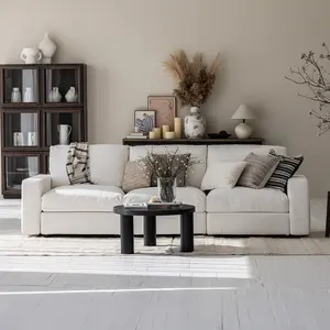 Cloud Couch Sectional 113.8'' Oversized White Modular Cloud Sofa with Storage Ottoman Deep Seating with Washable Covers Cloud Couches for Living Room 3 Seater