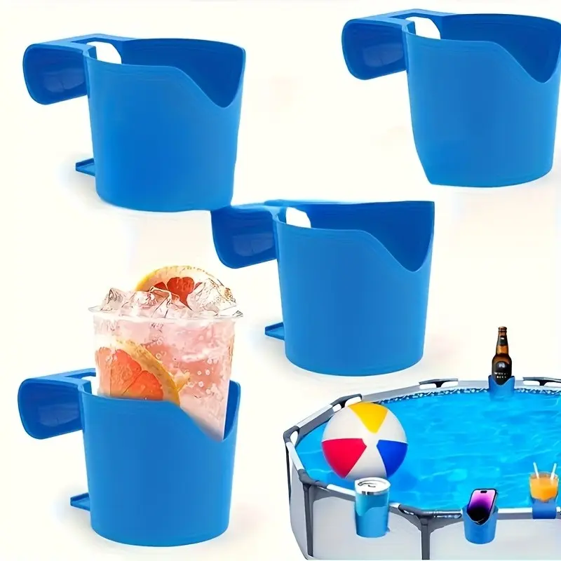 5-Pack Durable Plastic Storage Rack for Pool, Multi-Purpose Organizer Beverage Organizer Plastic Shelf for Drinks, Hand Sanitizer, Tools, Floats, Essential Summer Pool Accessory