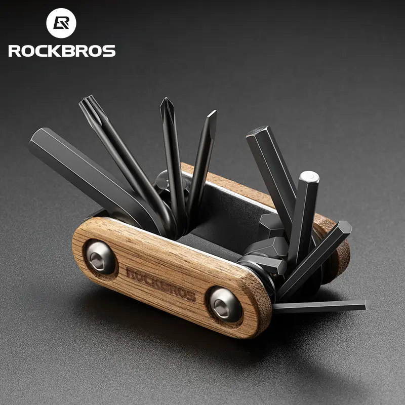 ROCKBROS 8-in-1 Bicycle Repair Hand Toolset - Portable Hexagonal Disassembly Tools for Mountain, Road Bike Maintenance
