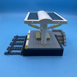 Urban Railway Station Platform Building Blocks, STEM Building Blocks, 1 Set DIY Urban Waiting Platform Assembly Models, Home Desktop Decorations for Gifts