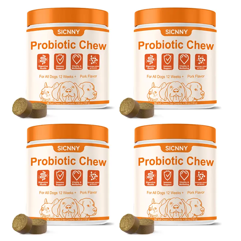 8-in-1 Multivitamin Soft Chews for Dogs – Probiotics, Gut and Immune Support – Natural Pork Flavor