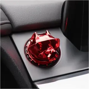 Push to Start Button Cover,  Interior Engine   Protection Button Cover Sticker, Bully   One Button Start Stop Decorative Cover Universal for  SUV  (Red)