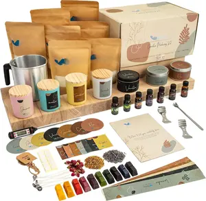 Soy Candle Making Kit - Full Set - Soy Wax, Big 7oz Jars & Tins, 7 Pleasant Scents, Color Dyes & More -  as Home Decorations - DIY Starter Scented Candles Making Kit