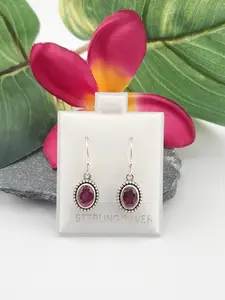 Ruby Oval Dangle Earrings