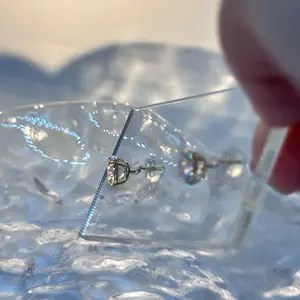 14K Solid Gold Round Stamping Cubic Zirconia Stud Earrings - 3mm-7mm