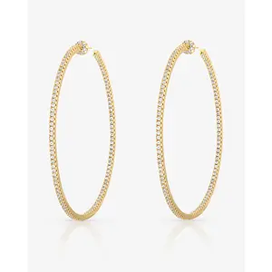 Kendra Large CZ Hoop Earrings