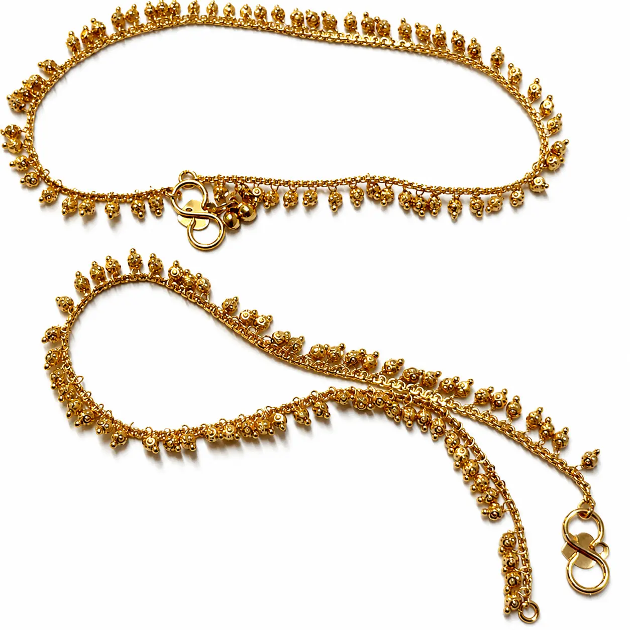 Gold Plated Payal Anklets for Women, Elegant 10-Inch Traditional Ankle Chain for Casual or Formal Occasions, Female