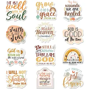 Christian Bible Verse Fridge Magnet Stickers, 12Pcs Boho Faith Based Locker Magnets, Inspirational Magnetic Stickers Decorations for Office Classroom, Christian Gifts