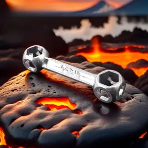 1pc 10-In-1 Portable Hex Combination Wrench Set for Motorcycles & Bicycles, Compact Aluminum Alloy Dog Bone Design