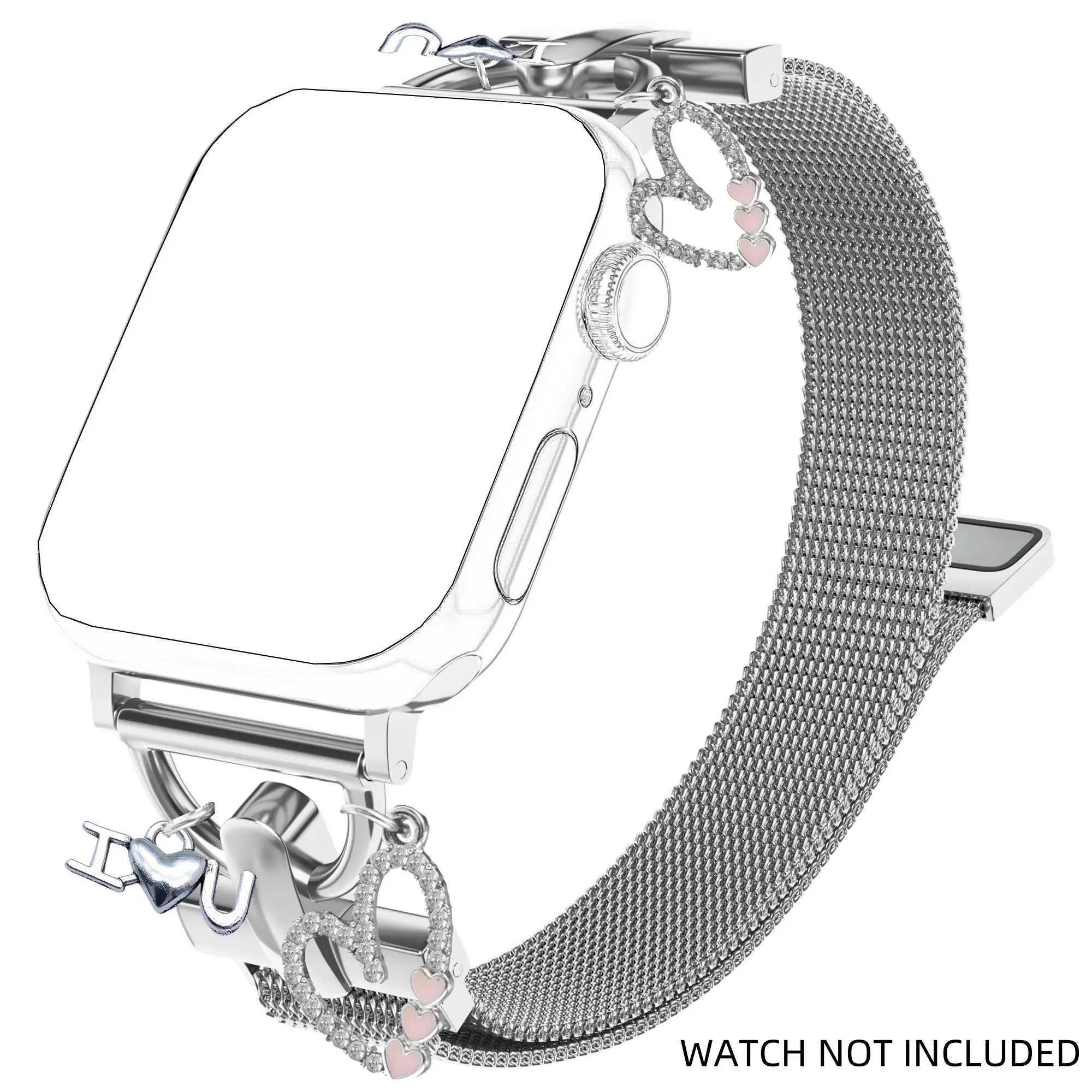 Stainless Steel Watch Band, Smart Watch Straps, Smartwatch Strap, Fashionable Watch Band for Women & Men, Wearable Accessories Compatible with Apple Watch Series 10/9/8/7/6/5/4/3/2/1/SE/Ultra