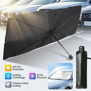 【SummerVibes】Portable Car Windshield Sunshade, Foldable Windshield Sun Umbrella, Car Exterior Accessory, Car Windshield Cooling Umbrella for Daily Use, Car Window Shades fathersdaygiftideas