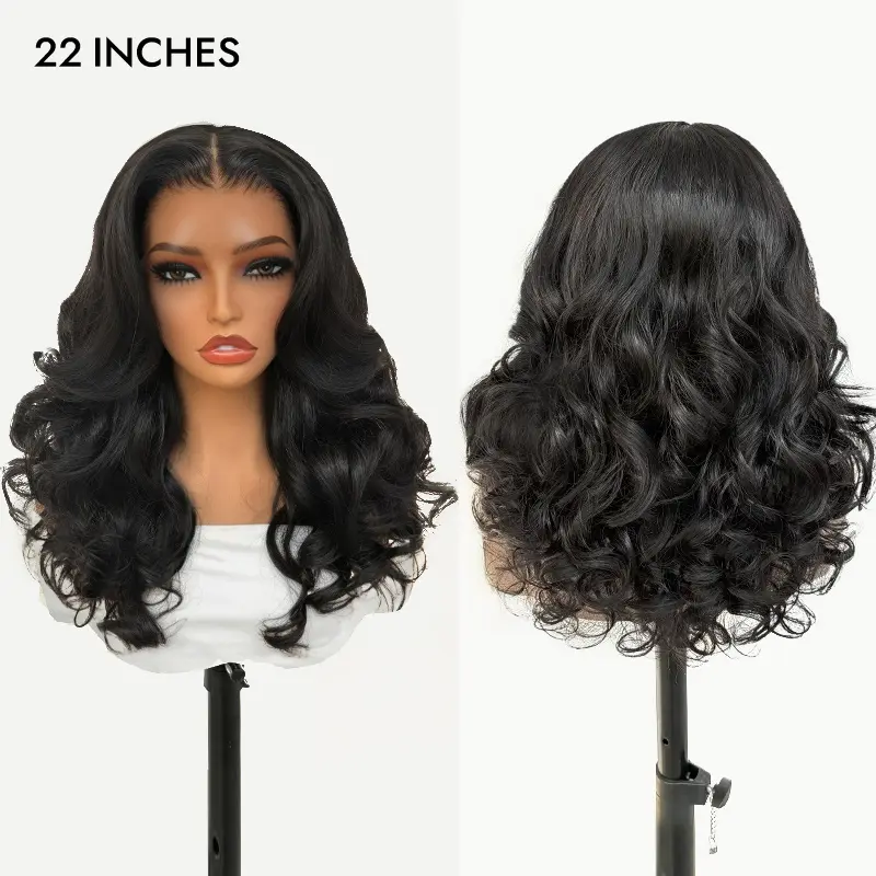 [Spring Musts] Wiggins Hair Ocean Wave Glueless Wig Pre-Cut 13x4 HD Lace Front Wig Human Hair Face Framing Curtain Bangs Wig Natural Hairline Pre-Bleached Invisible Knots #tiktokshopstockup #mothersdaygift