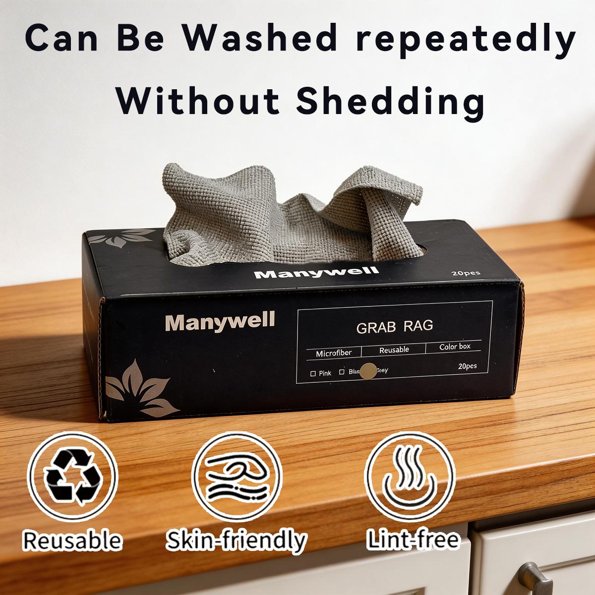 Each box contains 20 cleaning cloths, convenient hand towels, absorbent kitchen rags, measuring 8.66 inches * 8.66 inches, reusable, multifunctional household cleaning cloths and towels, suitable for the kitchen, bathroom, living room, and dining table.