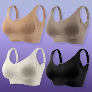 4PCS Women‘s Push Up Seamless Wireless Bra Set - Ultra Soft, Breathable & Adjustable for Everyday Comfort. Full Coverage T-Shirt Bra, Lightweight Lingerie for All Seasons. Perfect Gift Idea.