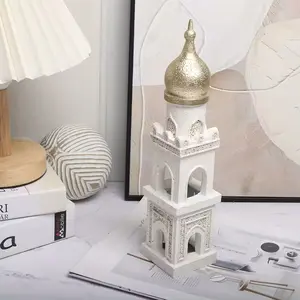 Middle Eastern Style Resin Statue Decoration, Mosque Tower Figurine, Holiday and Daily Decor, Religious Home Decor, Unique Home Ornament