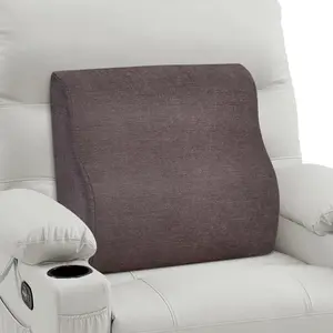 Dual Layer Gel Memory Foam Ergonomic Lumbar Support Pillow for Recliner Couch, Orthopedic Back Cushion for Elderly Lower Back Pain Relief, Washable Cover Brown
