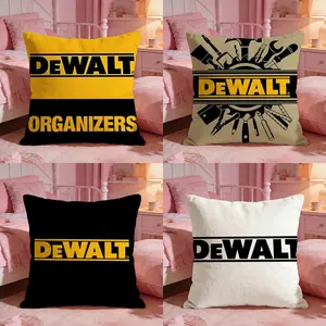 DeWalt brand classic logo Cushion Cover Ultra-Soft Reversible Plush Pillow Cover | Double-sided fluffy comfort for car, sofa, bedroom | Skin-friendly fabric | Easy clean & maintain | Stylish home decor | Perfect gift for family & friends