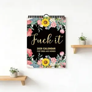 2026 Fun Hanging Calendar, Unique Design with Spiral Binding and Hook, Practical Wall Decor Gift for Friends and Coworkers