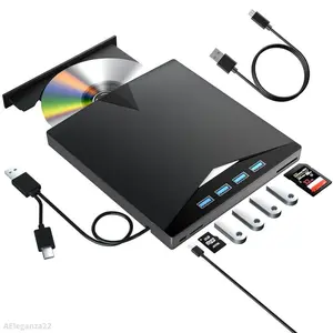 7 in 1 USB 3.0 & Type-C DVD Player, Portable CD/DVD Burner, External DVD Drive for Laptop Desktop PC, Compatible with Windows 11/10/8/7 LinuxAEleganza22