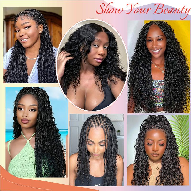 Bohemian Braiding Human Hair, Deep Water Wave Bulk Braiding Hair, 12A Grade Wet & Wavy Curly Human Hair Extensions, 3 Bundles 110g, Natural Color, Weft-Free Design, Unisex Hair Pieces
