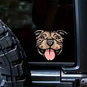 Pitbull Pattern Car Sticker, Car Exterior Decorative Sticker, Universal Car Decals for Car, Laptop, Refrigerator, Suitcase, Plastic Surface
