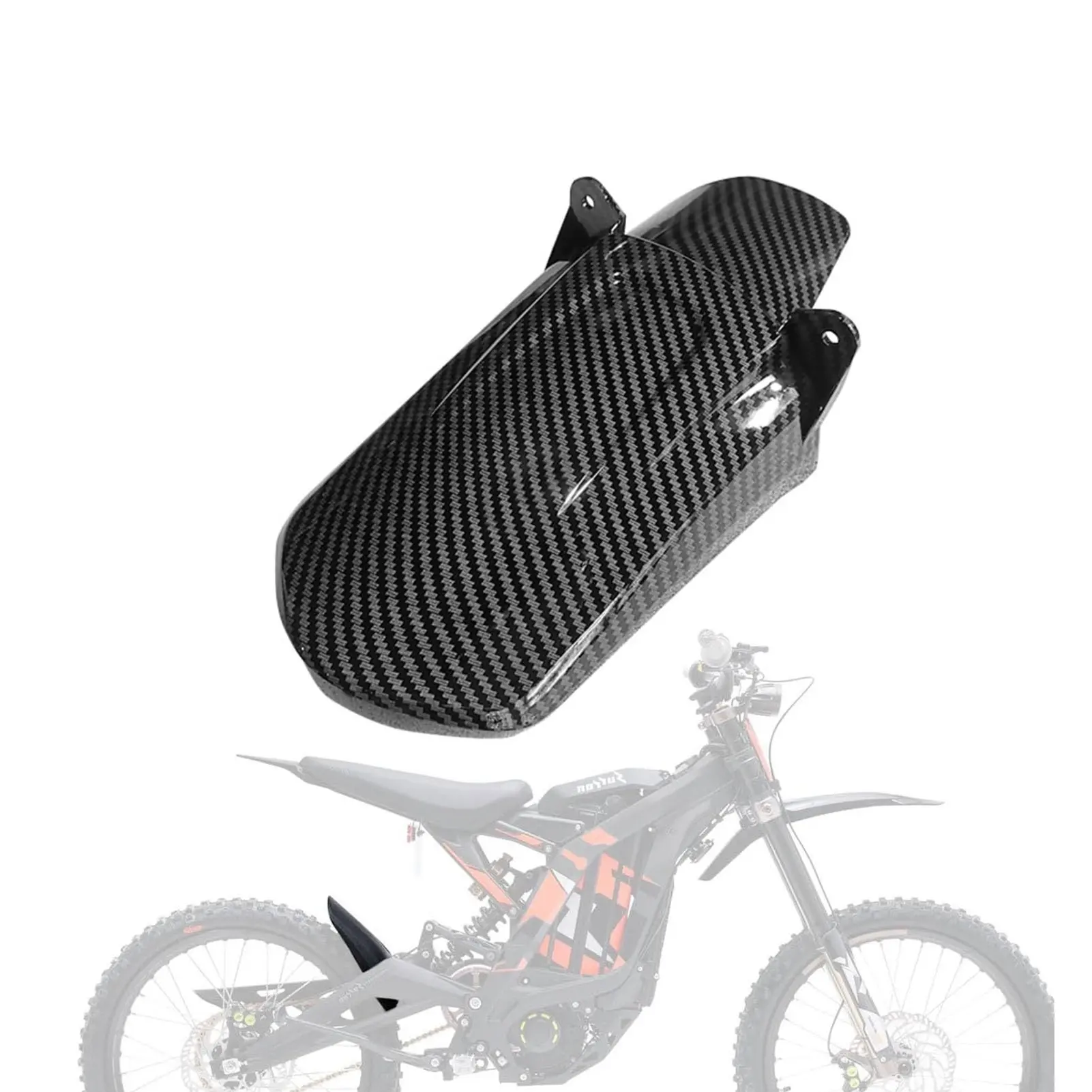 Rear Wheel Fender for SurRon Sur Ron X S LBX/ Segway X160 X260, Imitation Carbon Fiber Motorcycle Shock Mudguard Mud Guard for Ebike Light Bee X and S/X160/X260 Motorbike, Motorcycle Accessories