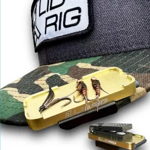 The Stash Tray & built in hook sharpener is a revolutionary new way to magnetically hold and store your flies, or Lid Rig on your hat for quick access
