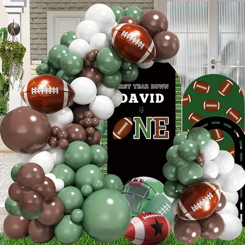 133Pcs Football Balloon Garland Arch Kit – Sage Green & Coffee Brown Latex Balloons with Soccer Foil Balloons, Touchdown Football Theme Party Decorations for Sports Birthday, Game Day & Party Supplies** 133Pcs Football Balloon Garland Arch Kit – Sage Green & Coffee Brown Latex Balloons with Soccer Foil Balloons, Touchdown Football Theme Party Decorations for Sports Birthday, Game Day & Party Supplies**