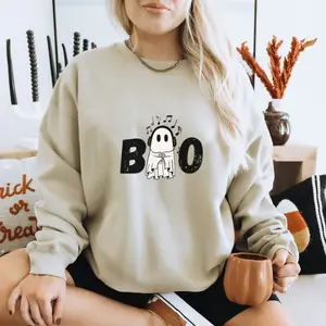 Halloween Boo Music Ghost Unisex Crewneck Sweatshirt