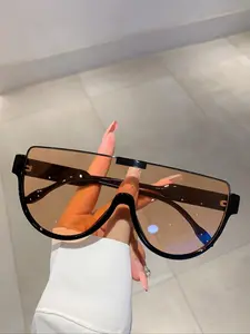 Trendy One-Piece Frame Sunglasses for Women, Fashion Summer Personality Semicircle Accessories for Everyday Use and Outdoor Activities