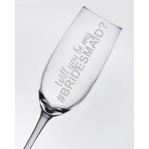 Bridesmaid Toasting Glass - Will You Be My Bridesmaid Champagne Flute - (ONE) Engraved Toasting Flute - Will You Be My #Bridesmaid - Bridesmaid Proposal - Bridal Party Gift