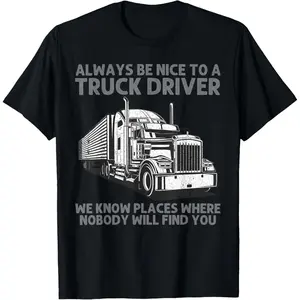 Best Truck Driver Art for Men Dad Women Trucking CDL Trucker T-Shirt