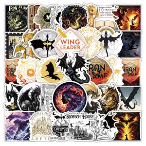 Fourth Wing Theme Sticker, 50pcs/set Non-repeating Waterproof Graffiti Sticker, Decoration Sticker for Guitar Skateboard Computer, Decal Sticker, Stickers Guitar