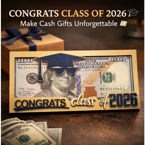 2026 Graduation Wooden Money Holder Gift Box - Graduation Gift Ideas for Class of 2026 Seniors, Creative Congrats Grad Keepsake