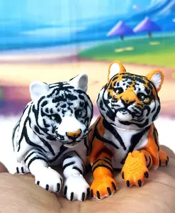 2pcs Articulated Tigers, 3D Printed Wild Animal Fidget Toy, 6.5 Inches Executive Desk Toy