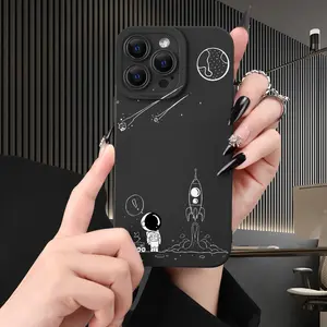 Creative astronaut rocket print phone case-premium protection with fashion-forward style-perfectly compatible with iPhone 16 15 14 13 12 11 Xs XR x 7 8 plus pro Max mini se