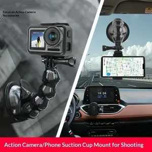 Selfie Phone Car Mount Suction Cup Holder Flexible Snake Arm Accessory Stand for Glass Sports Camera Shooting
